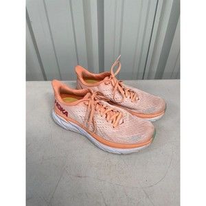 Hoka One One Clifton 8 Womens Running Shoe Sneakers Size 8.5 B Peach Pink